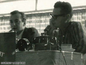 In 1959, Bobby Darin, left, was Larry's first major guest on his WKAT radio program. 